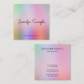 Kalligrafie Script Kleurrijke Sjabloon Stijlvol Vierkante Visitekaartje (Voorkant / Achterkant)