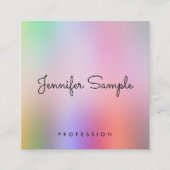 Kalligrafie Script Kleurrijke Sjabloon Stijlvol Vierkante Visitekaartje (Voorkant)