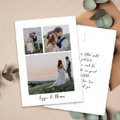 Kalligrafie Script Meerdere foto bruiloft Bedankkaart