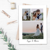 Kalligrafie Script Meerdere foto bruiloft Bedankkaart