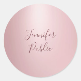 Kalligrafie Script Modern Elegant Roos Gold Trendy Ronde Sticker