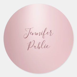 Kalligrafie Script Modern Elegant Roos Gold Trendy Ronde Sticker