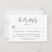 Kalligrafie Script Modern hart bruiloft RSVP Kaart (Voorkant)