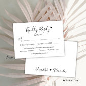 Kalligrafie Script Modern hart bruiloft RSVP Kaart