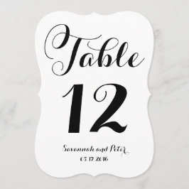 Kalligrafie Script Monogram Trouwtafel Nummers Kaart