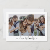 Kalligrafie Script Multi Photo Wedding Bedankkaart (Voorkant)