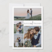 Kalligrafie Script Multi Photo Wedding Bedankkaart (Voorkant)