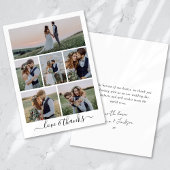 Kalligrafie Script Multi Photo Wedding Bedankkaart