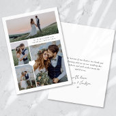 Kalligrafie Script Multi Photo Wedding Bedankkaart