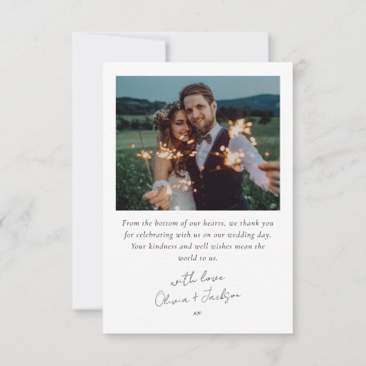 Kalligrafie Script Multi Photo Wedding Bedankkaart (Achterkant)