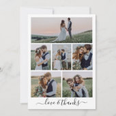 Kalligrafie Script Multi Photo Wedding Bedankkaart (Voorkant)