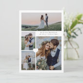 Kalligrafie Script Multi Photo Wedding Bedankkaart (Staand voorkant)