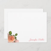 Kalligrafie Script Naam Waterverf Rozen Sjabloon (Voorkant / Achterkant)