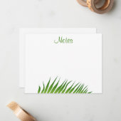 Kalligrafie Script Palm Leaves Sjabloon Floral (Voorkant / Achterkant in situ)