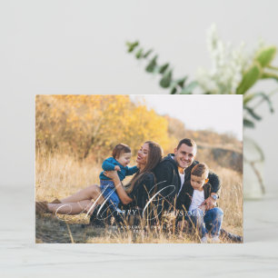 Kalligrafie Script Prettig Kerstmis Foto Kaart