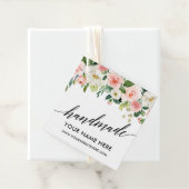 Kalligrafie Script Roze Wit Bloemen Handgemaakt Bedankjes Labels (In situ)