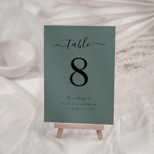 Kalligrafie Script Sage Green Color Wedding Kaart