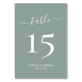 Kalligrafie Script Sage Groen Dubbelzijdig bruilof Kaart (Voorkant)