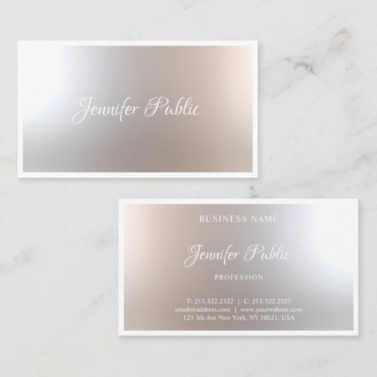 Kalligrafie Script Schoonheidssalon Sjabloon Elega Visitekaartje (Voorkant / Achterkant)