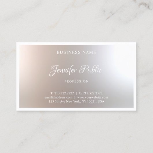 Kalligrafie Script Schoonheidssalon Sjabloon Elega Visitekaartje (Achterkant)