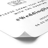 Kalligrafie Script Share De liefde bruiloft hashta Poster (Hoek)