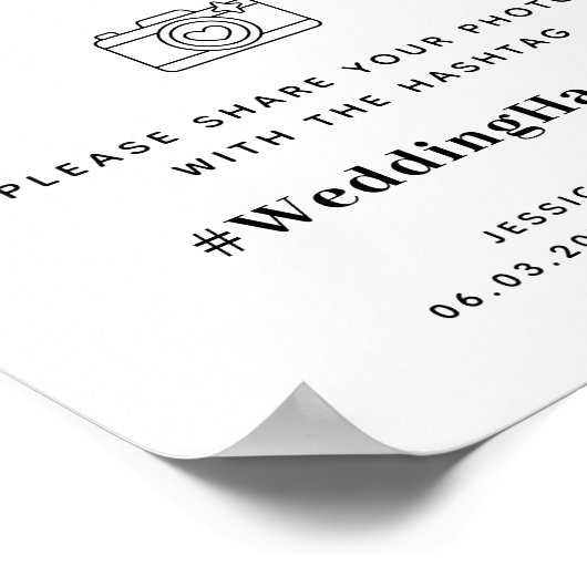 Kalligrafie Script Share De liefde bruiloft hashta Poster