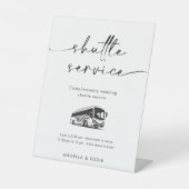 Kalligrafie-script shuttle Service Weddenschap Reclamebord Met Voetstuk (Voorkant)