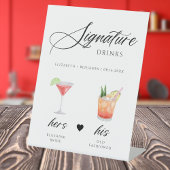 Kalligrafie Script Signature Drink bruiloft Bar Reclamebord Met Voetstuk