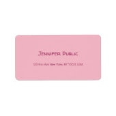 Kalligrafie Script Tekst Elegant Roze Eenvoudig Mo Etiket (Voorkant)