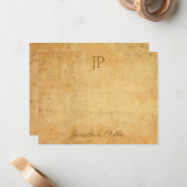  kalligrafie script tekst klassiek monogram notitiekaartje (Voorkant / Achterkant in situ)