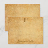  kalligrafie script tekst klassiek monogram notitiekaartje (Voorkant / Achterkant)