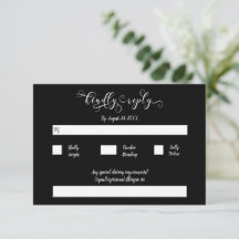 Kalligrafie Script Traditioneel Zwart Huwelijk RSV