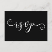 Kalligrafie Script Traditionele Zwarte Bruiloft RS Informatiekaartje (Achterkant)