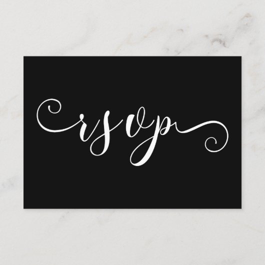 Kalligrafie Script Traditionele Zwarte Bruiloft RS Informatiekaartje (Achterkant)