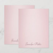 Kalligrafie Script Trendy Roos Goud Elegant Modern Notitiekaartje (Voorkant / Achterkant)