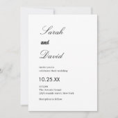 Kalligrafie script trendy zwart-wit bruiloft kaart (Voorkant)