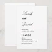 Kalligrafie script trendy zwart-wit bruiloft kaart (Voorkant / Achterkant)