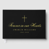 Kalligrafie script voor altijd in onze harten begr gastenboek (Voorkant)