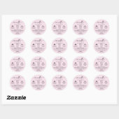 kalligrafie Script Waarschuwing Kaars Roze Blush Ronde Sticker (Vel)