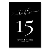 Kalligrafie Script Zwart Bruiloft Dubbelzijdig Kaart (Voorkant)