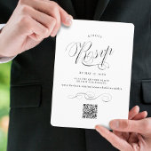 kalligrafie script zwart-wit bruiloft kaart