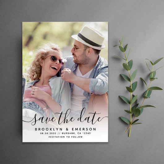 Kalligrafie Scriptie Foto Huwelijk Save The Date