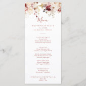 Kalligrafie sierlijk bloemendiner menu (Voorkant)