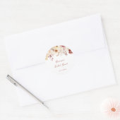 Kalligrafie sierlijke bloem bruidsdouche favor ronde sticker (Envelop)