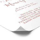 Kalligrafie sierlijke bloemen in liefdevolle herin poster (Hoek)