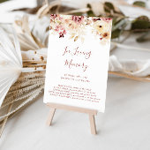 Kalligrafie sierlijke bloemen in liefdevolle herin poster