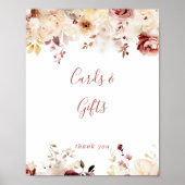 Kalligrafie Sierlijke Bloemen Kaarten en Geschenke Poster (Voorkant)