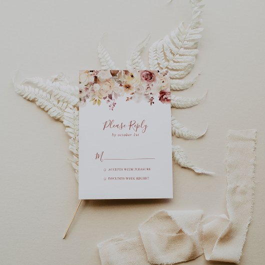 Kalligrafie sierlijke bloemen RSVP