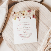 Kalligrafie sierlijke bloemenboda spaanse bruiloft kaart