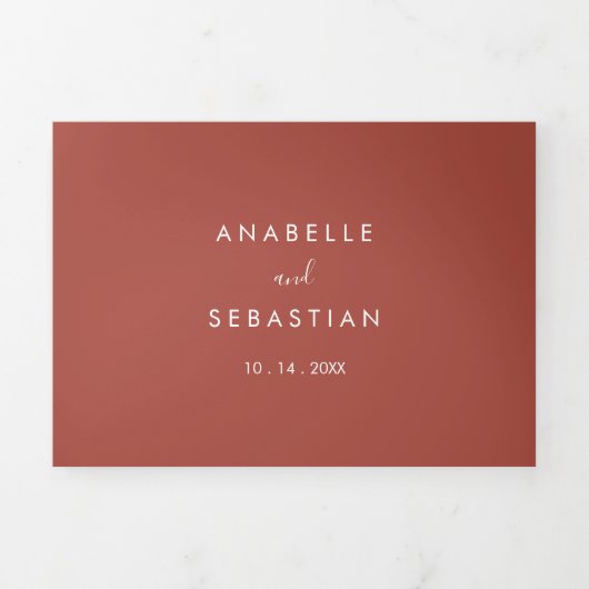 Kalligrafie sierlijke bloemenbruiloft drieluik uitnodiging (Cover)